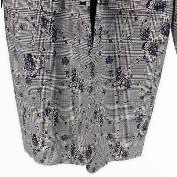 Calvin Klein Boyfriend Houndstooth Floral Long Button Jacket Dress size 18W - Picture 6 of 16